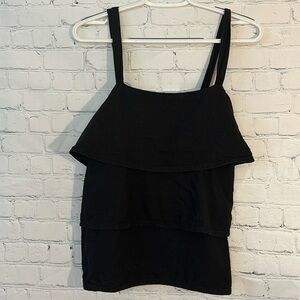 Loft cotton & linen 3 tier black top